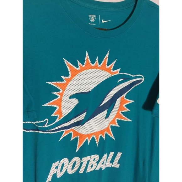 NIKE NFL Miami Dolphins Mesh Style Graphic T-Shirt Teal Green - Picture 4 of 6